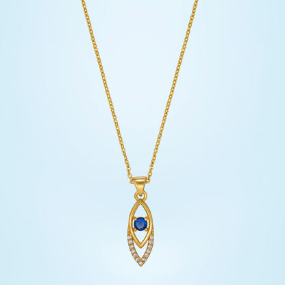 Golden Necklace with Stone and Diamonds