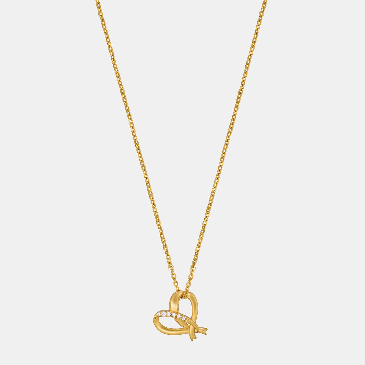 white graceful heart pendant