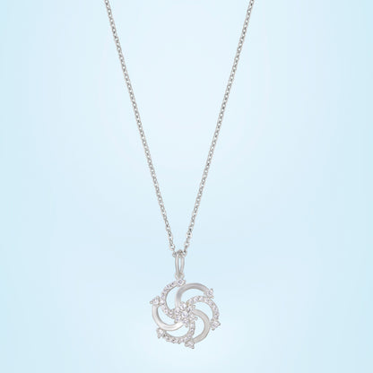 Silver Necklace with a Diamond Pendant