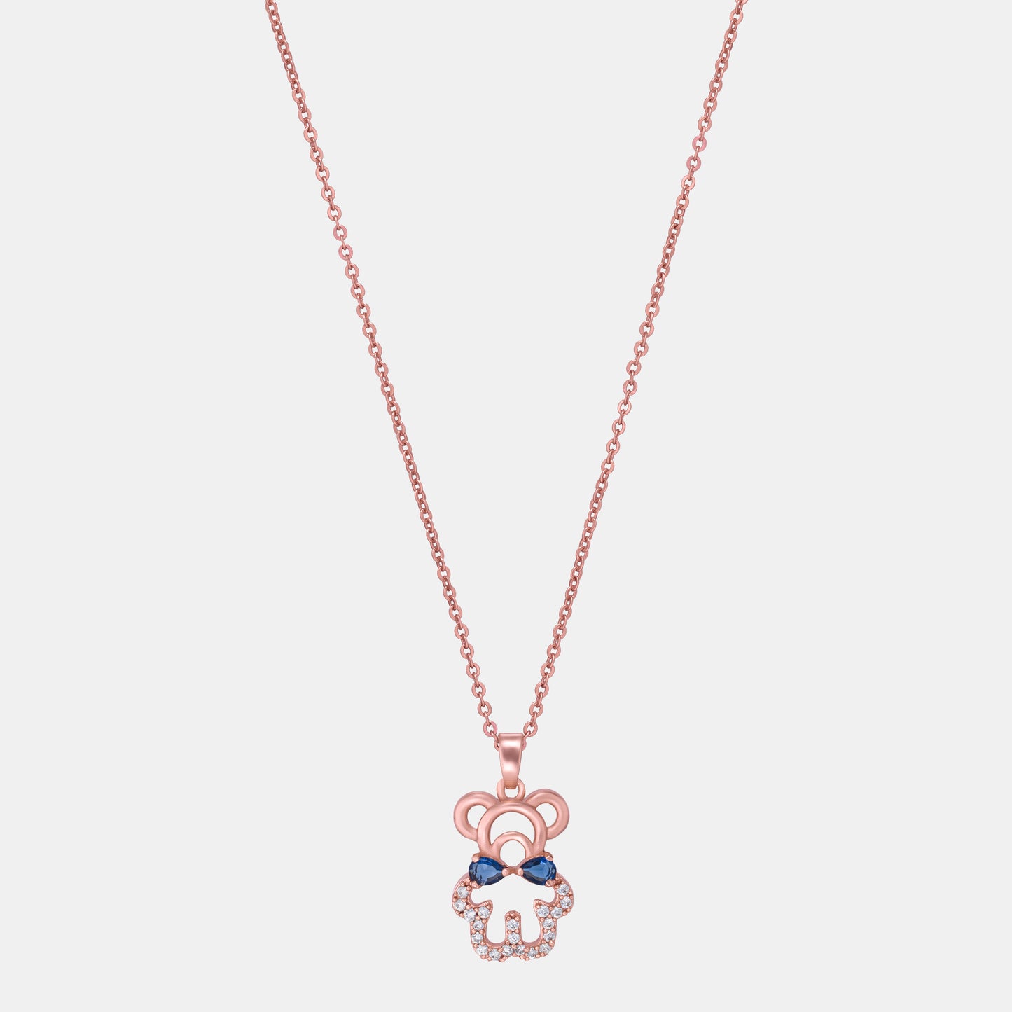 rose gold dripping in blue diamond necklace