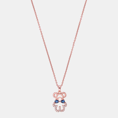 Rose Gold Dripping in Blue Diamond Necklace