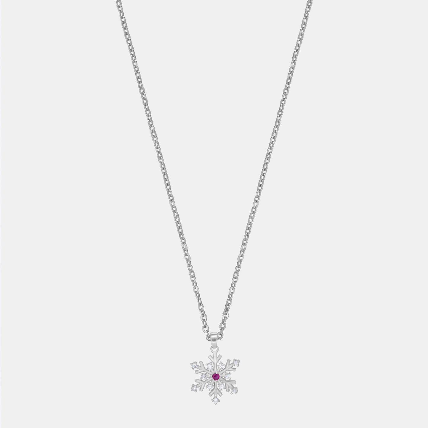 silver necklace with a flower charm