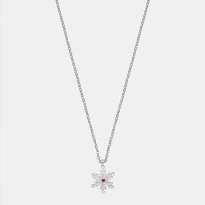 Silver Necklace with a Flower Charm