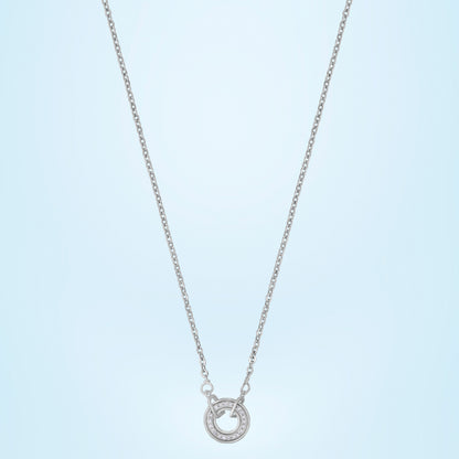 Silver Necklace with a Diamond Circle