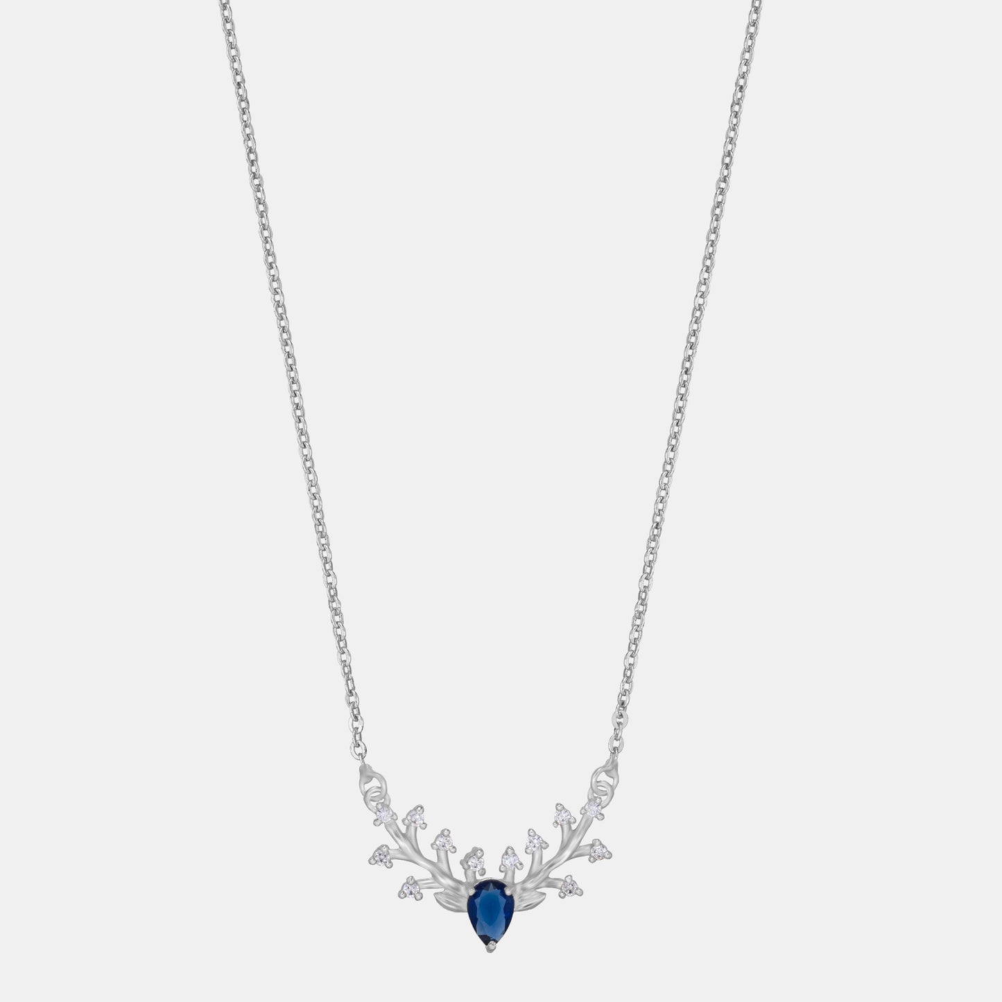 silver blue branch of grace necklace