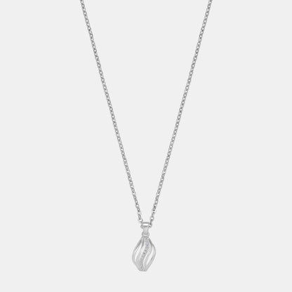 Silver Necklace with a Diamond Pendant