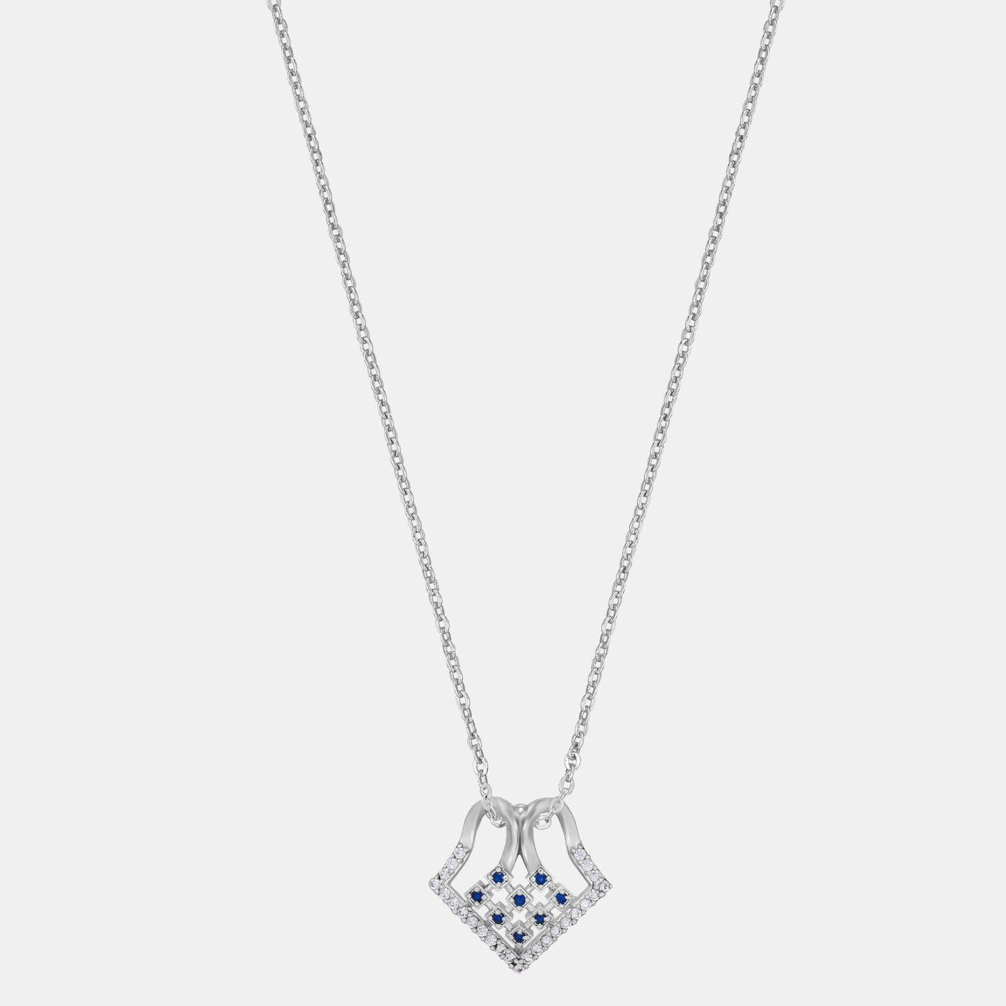 silver square pendant