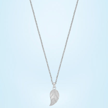 Silver Necklace with Leaf Pendant