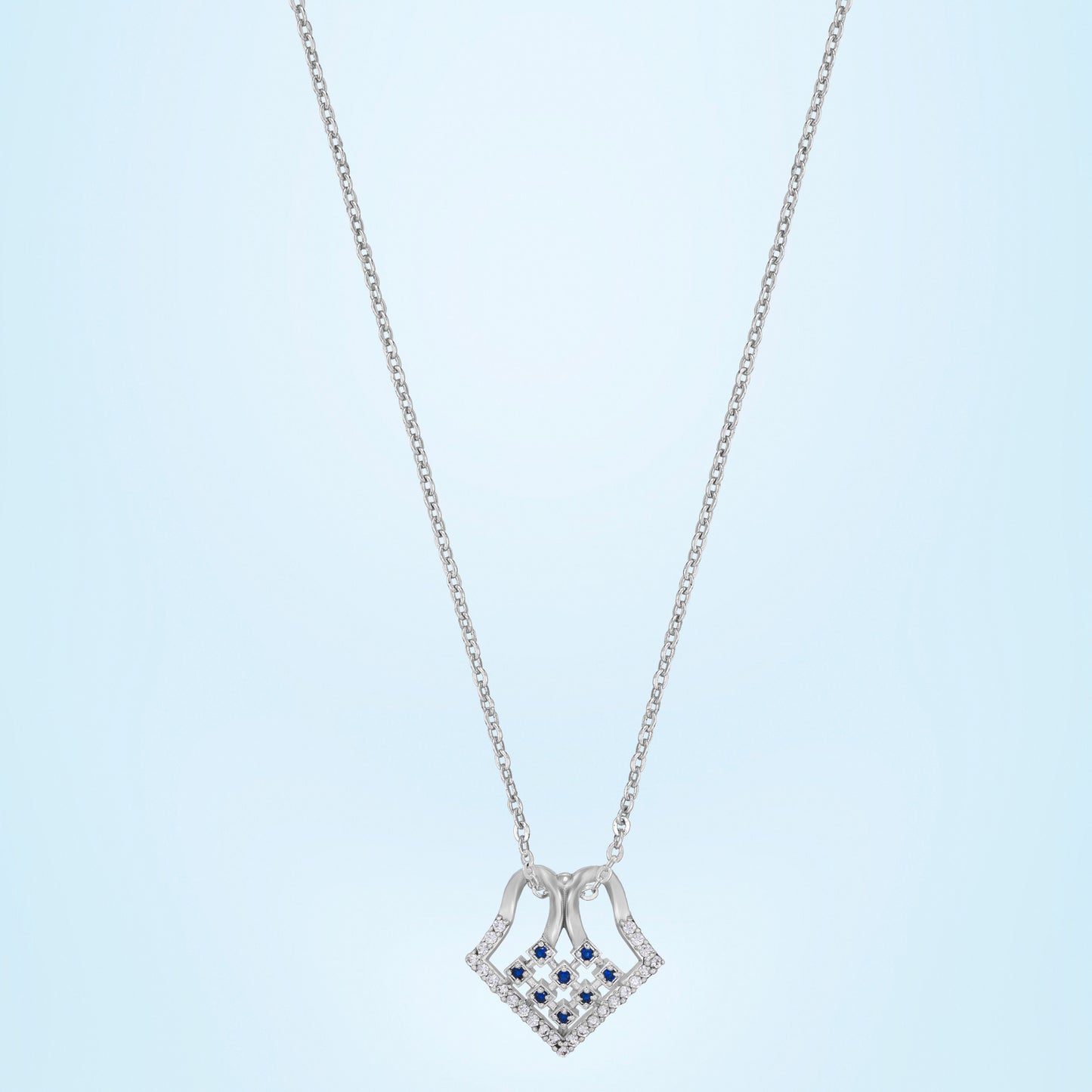 silver square pendant