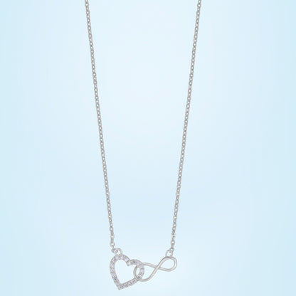 Silver Necklace with Heart and Infinity