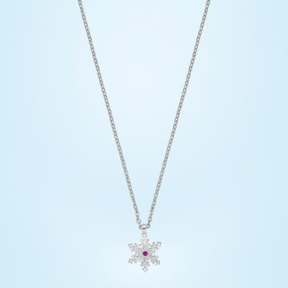 Silver Necklace with a Flower Charm