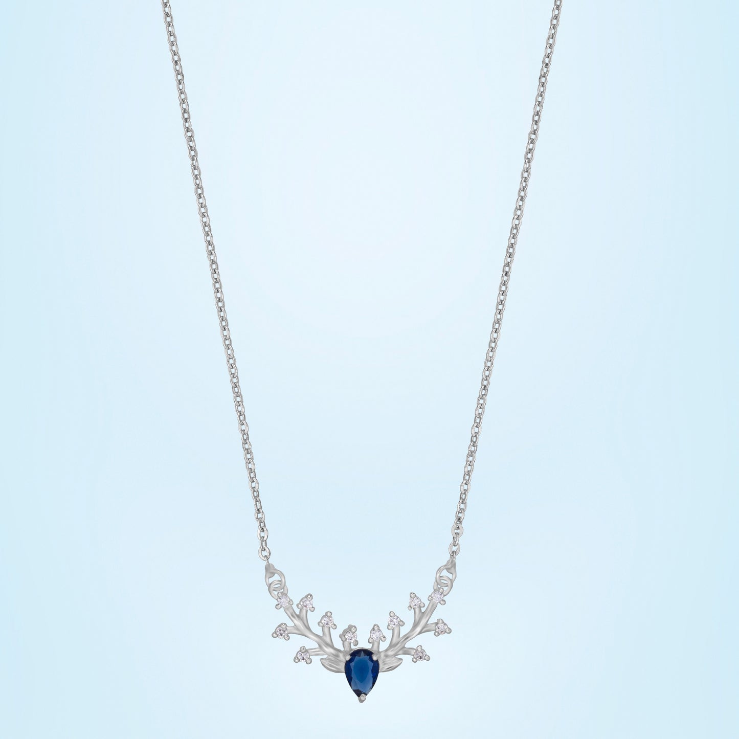 silver blue branch of grace necklace