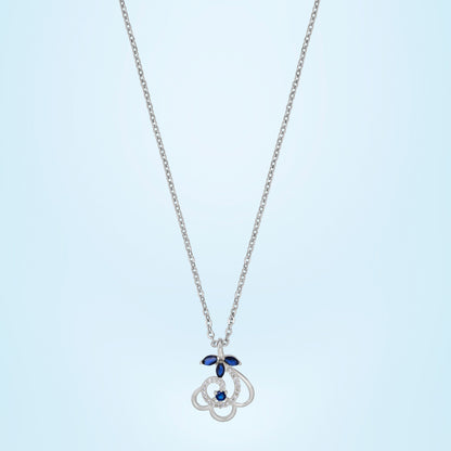 Silver Blue Luminous Heart Necklace