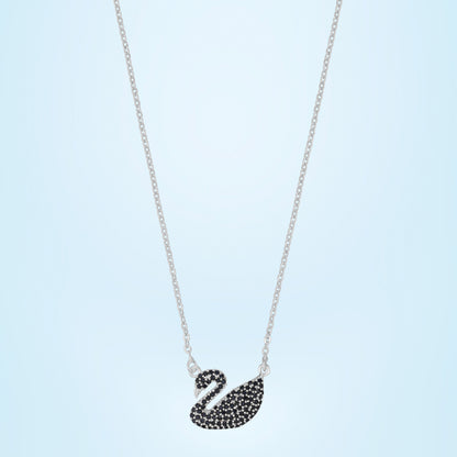 Silver Necklace with a Stone Swan