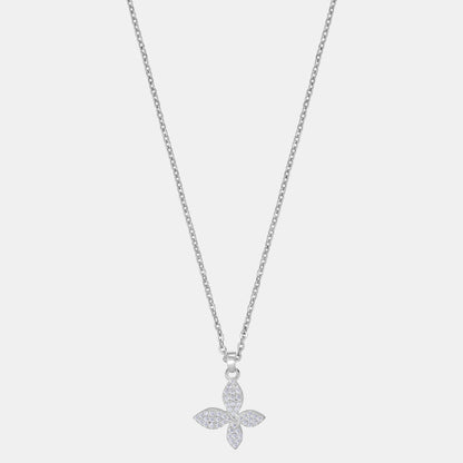 Silver Necklace with a Diamond Butterfly Pendant