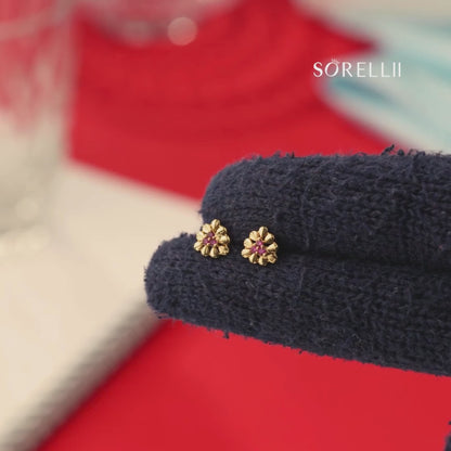 Red Blossom Glow Earrings