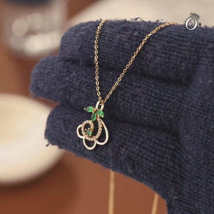 Green Floral Elegance Pendant