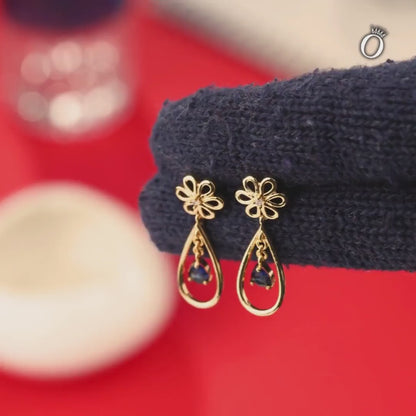 Blue Blossom Teardrop Danglers