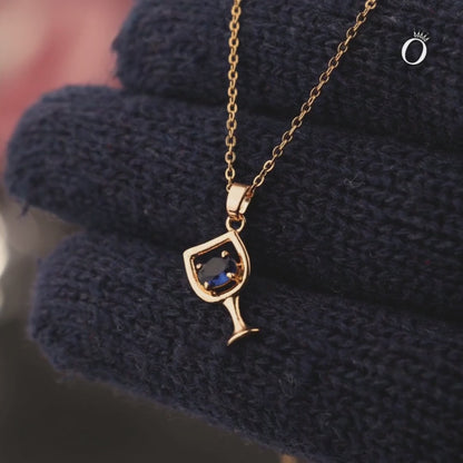 Blue Wine Glass Pendant