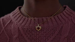 Golden Necklace with a Heart Shaped Pendant