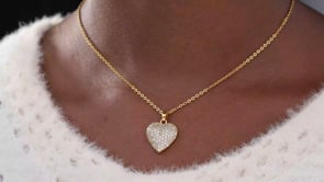 Golden Necklace with a Heart Pendant