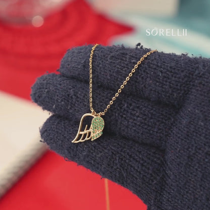 Green Angel Wing of Love Necklace