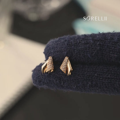 White Wave Sapphire Studs