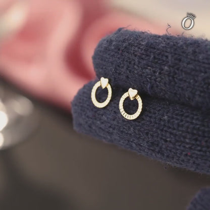 Heart Hoop Studs