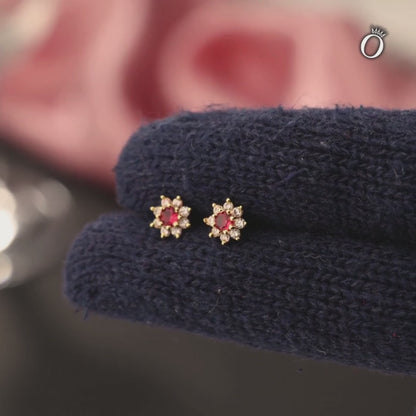 Red Blossom Radiance Stud