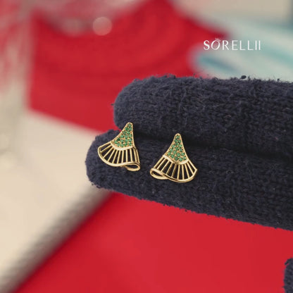 Green Fan Radiance Stud