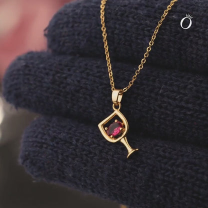 Red Wine Glass Pendant