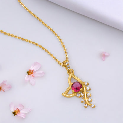 Golden Necklace with a Stone and a Golden Chain