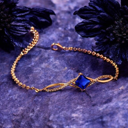 Bracelet_Blue Stone_Golden_1